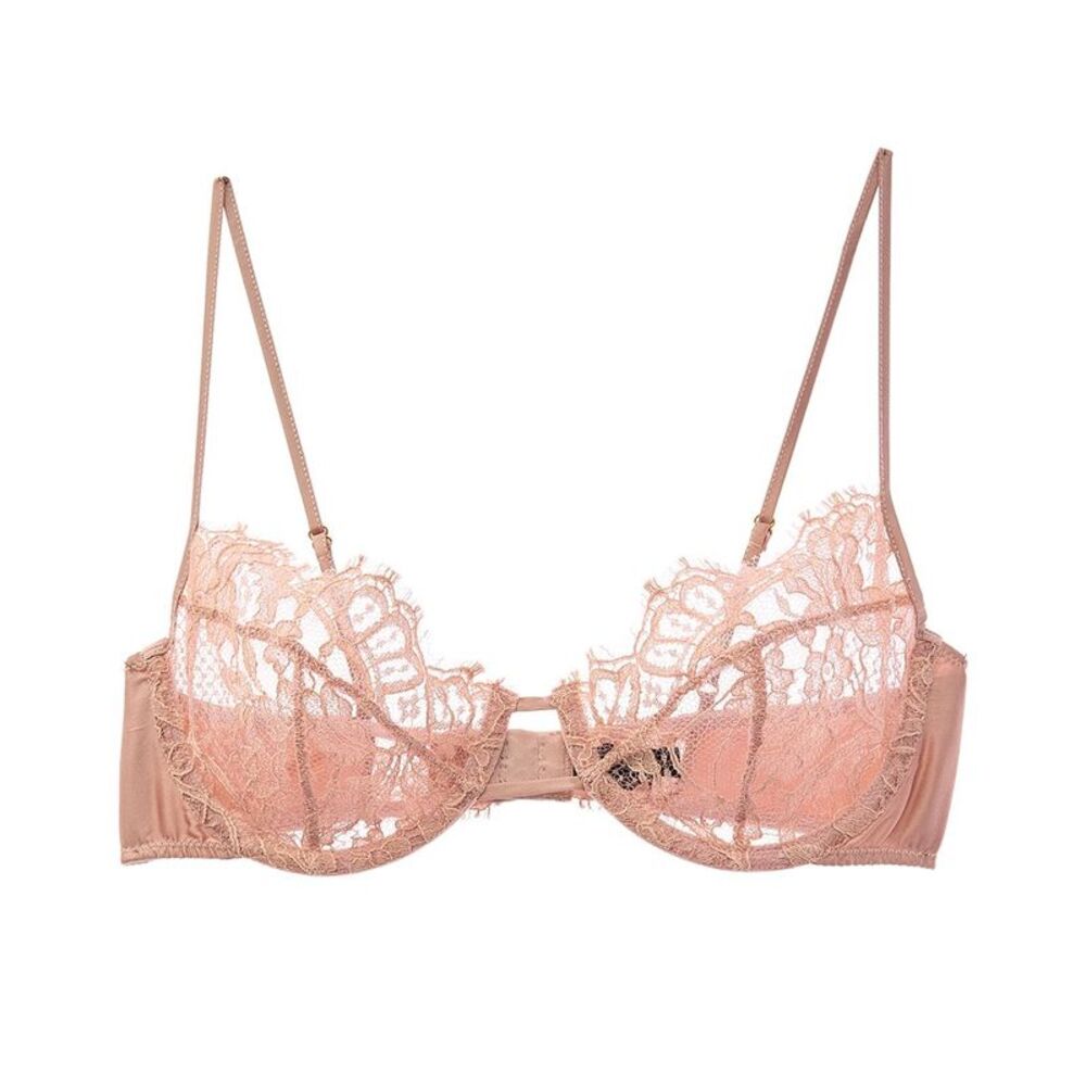 Kiki De Montparnasse Womens  Camille Silk-Blend Demi Bra, White